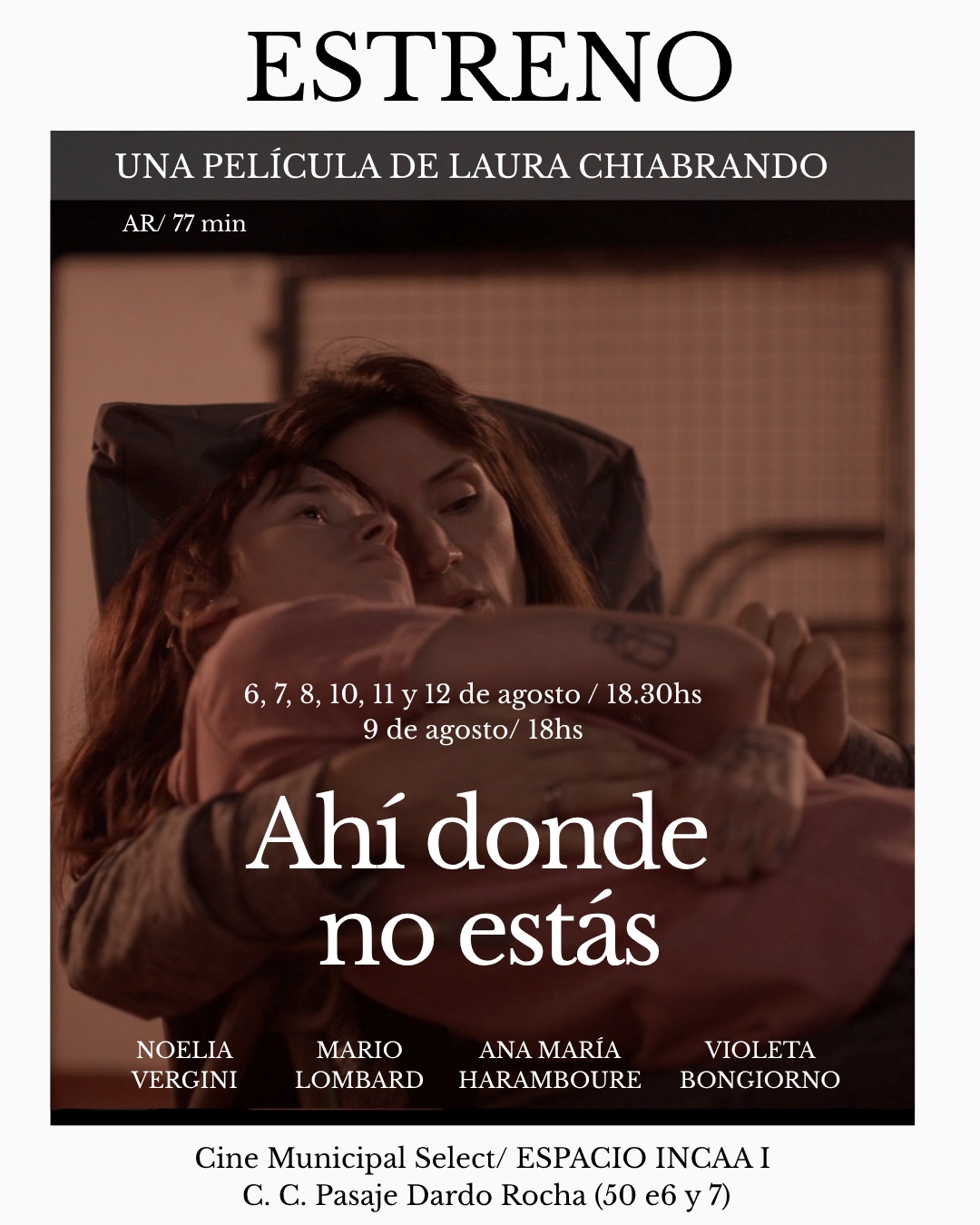 Ahí donde no estás - Dir Laura Chiabrando